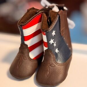 Baby Cowboy Boots / 6-9 Months Western Baby Boots / American Flag Baby Boots